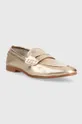 Δερμάτινα μοκασίνια Tommy Hilfiger TH LOAFER GOLDEN χρυσαφί