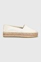 Espadrilky Tommy Hilfiger TH EMBROIDERED FLATFORM platforma béžová FW0FW07014