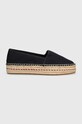 Εσπαντρίγιες Tommy Hilfiger TH EMBROIDERED FLATFORM ίσια πλατφόρμα σκούρο μπλε FW0FW07014
