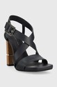 Кожаные сандалии Tommy Hilfiger HARDWARE BLOCK HIGH HEEL FW0FW07016 тёмно-синий SS24