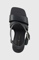Кожаные сандалии Tommy Hilfiger HARDWARE BLOCK HIGH HEEL тёмно-синий FW0FW07016