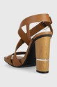 Obuća Kožne sandale Tommy Hilfiger HARDWARE BLOCK HIGH HEEL FW0FW07016 smeđa