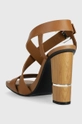 Tommy Hilfiger bőr szandál HARDWARE BLOCK HIGH HEEL  Szár: természetes bőr Belseje: természetes bőr Talp: szintetikus anyag