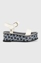 Кожени сандали Tommy Hilfiger NEW ARTISANAL FLATFORM гладка кожа бял FW0FW07022