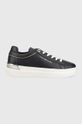 granatowy Tommy Hilfiger sneakersy skórzane LUX METALLIC CUPSOLE SNEAKER Damski