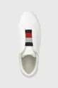 fehér Tommy Hilfiger bőr tornacipő ELASTIC SLIP ON SNEAKER