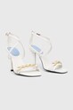 Tommy Hilfiger sandały skórzane TH CHAIN FEMININE HEEL SANDAL FW0FW07076 biały SS23