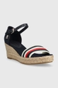 Sandali Tommy Hilfiger MID WEDGE CORPORATE mornarsko modra