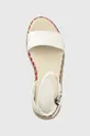 biela Kožené sandále Tommy Hilfiger LOW WEDGE SANDAL