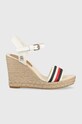 Sandále Tommy Hilfiger CORPORATE WEDGE klinový béžová FW0FW07086