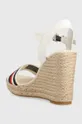 Tommy Hilfiger sandali CORPORATE WEDGE Gambale: Materiale tessile, Pelle naturale Parte interna: Materiale tessile, Pelle naturale Suola: Materiale sintetico