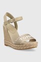 Tommy Hilfiger sandały SEASONAL WEBBING WEDGE FW0FW07088 beżowy SS23