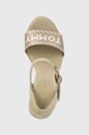 Tommy Hilfiger sandały SEASONAL WEBBING WEDGE beżowy FW0FW07088