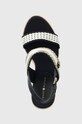 Tommy Hilfiger sandały GOLDEN WEBBING WEDGE granatowy FW0FW07089