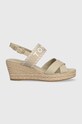 Sandály Tommy Hilfiger SEASONAL WEBBING MID WEDGE klín béžová FW0FW07091