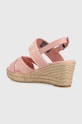 Obutev Sandali Tommy Hilfiger SEASONAL WEBBING MID WEDGE FW0FW07091 roza