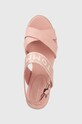 Σανδάλια Tommy Hilfiger SEASONAL WEBBING MID WEDGE ροζ FW0FW07091