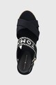 Sandály Tommy Hilfiger SEASONAL WEBBING MID WEDGE námořnická modř FW0FW07091
