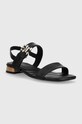 Δερμάτινα σανδάλια Tommy Hilfiger HARDWARE FLAT SANDAL FW0FW07094 μαύρο SS23