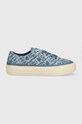 Tommy Hilfiger tenisówki VULC ROPE MONOGRAM DENIM imitacja skóry licowej niebieski FW0FW07112