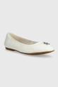 Usnjene balerinke Tommy Hilfiger ROUND TH BALLERINA bela