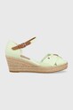Sandale Tommy Hilfiger HIGH WEDGE SEERSUCKER tekstil zelena FW0FW07158