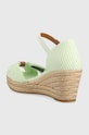 Obuwie Tommy Hilfiger sandały HIGH WEDGE SEERSUCKER FW0FW07158 zielony