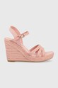 Tommy Hilfiger sandały ESSENTIAL WEDGE SANDAL tekstylny różowy FW0FW07159