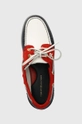 piros Tommy Hilfiger bőr mokaszin TH BOAT SHOE RWB