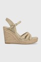 Tommy Hilfiger szandál ESSENTIAL BASIC WEDGE SANDAL koturnus bézs FW0FW07220