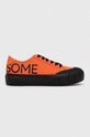 Desigual sneakersy Life is Awesome Planet friendly pomarańczowy 23SSKY01.7000
