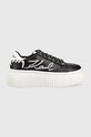 Кожаные кроссовки Karl Lagerfeld KREEPER LO платформа чёрный KL42372.000