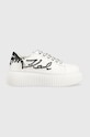 Karl Lagerfeld sneakersy skórzane KREEPER LO platforma biały KL42372.010