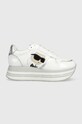Karl Lagerfeld sneakersy skórzane VELOCITA MAX tekstylny biały KL64930N.311