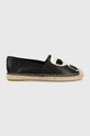 Kožené espadrilky Karl Lagerfeld KAMINI přírodní kůže černá KL80111A.000