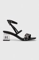 Karl Lagerfeld sandały skórzane ICE BLOK słupek czarny KL33610.000
