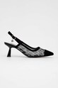 Karl Lagerfeld pantofi cu toc PANACHE calcai expus negru KL30817D.G0S