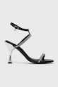 Δερμάτινα σανδάλια Karl Lagerfeld PANACHE HI στιλέτο μαύρο KL30829.S00