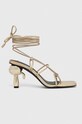 Sandále Karl Lagerfeld IKON HEEL imitácia kože zlatá KL39025.1GD