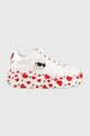 Karl Lagerfeld sneakersy skórzane ANAKAPRI platforma biały KL96590.01D