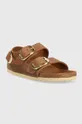 Kožené sandále Birkenstock Milano Big Buckle hnedá