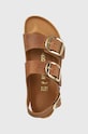 Birkenstock sandały skórzane Milano Big Buckle brązowy 1024067