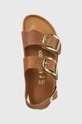 brązowy Birkenstock sandały skórzane Milano Big Buckle