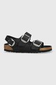 Kožené sandály Birkenstock Milano přírodní kůže černá 1024953