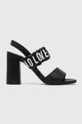 črna Usnjeni sandali Love Moschino Ženski