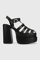 Steve Madden sandały skórzane Carlita słupek czarny SM11002385.017