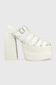 Steve Madden sandały skórzane Carlita słupek biały SM11002385.107