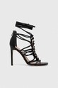 Шкіряні сандалі Guess BINI шпилька чорний FL6BNI.LEA03.BLACK