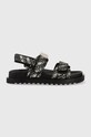 Сандали Guess FABELIS изкуствен черен FL6FBS.FAL03.BLKPL
