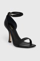 Guess sandały skórzane HYLAN2 FL6HN2.LEA03.BLACK czarny SS23